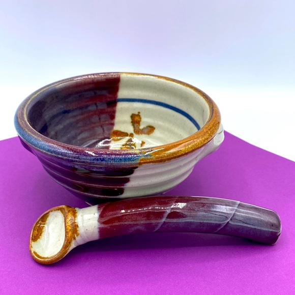 Art Pottery Dining Vintage Pottery Ribbed Stoneware Glazed